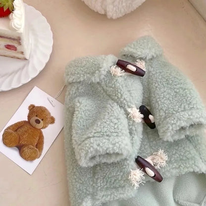 Dog Coat Winter Pet Jacket Button Warm Dog Clothes Chihuahua Bichon Clothing Girls Dog Costume Cat Clothing Puppy Sweatshirt