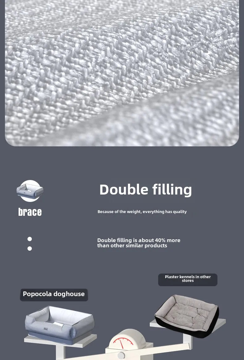 Natural Latex Pet Bed Winter Warm Dog Nest Removable Pet Sleeping Mat Anti-Mite and Antibacterial Cat Bed Soft Foam Pet Mattress