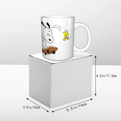 Manga Snoopy Woodstock Cartoon Dog Coffee Mug DIY Customized Ceramic Tea Milk Mug