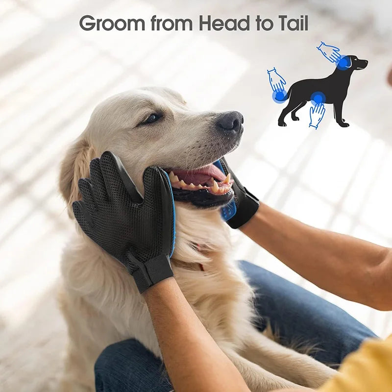 Silicone Pet Grooming Gloves Cats Hair Deshedding Massage Brush Comb Gloves to Bathe Dogs Cleaning Hair Removal for Dog Animal