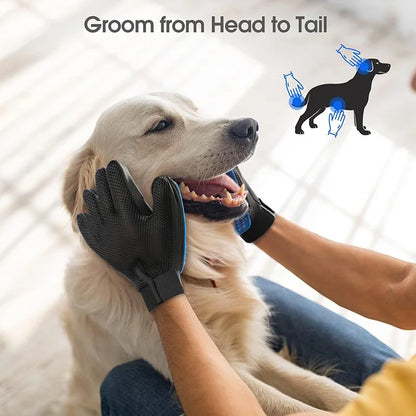 Silicone Pet Grooming Gloves Cats Hair Deshedding Massage Brush Comb Gloves to Bathe Dogs Cleaning Hair Removal for Dog Animal