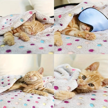 3PCS Soft Fluffy Pet Blanket Cute Dot Pattern Cozy Warm Blanket Cat Dogs Bed Small Large Dogs Mat Cover Pet Supplies Dog clothes