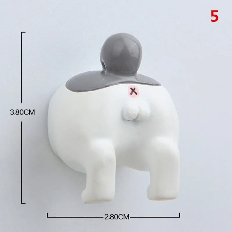 Cute Cartoon Dog Cat Ass Style Refrigerator Sticker Key Holder Creative Magnetic Message Wall Tile Stickers Magnet Cute Cartoon