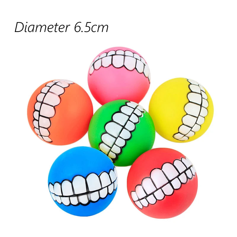 Diameter 6cm Pet Dog Ball Toys with Squeak for Small Dogs French Bulldog Chihuahua Bite Resistant Puppy Chew Toys Pet Supplies