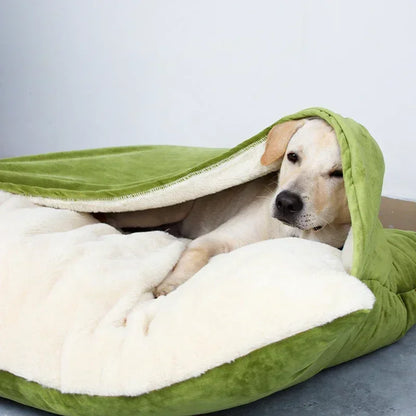 Winter Warm Pet Bed Washable - Bite-Resistant Dogs Kennel Removable Puppy Sofa Cushion Plush Cat Mat for Large Pet Sleeping Bag
