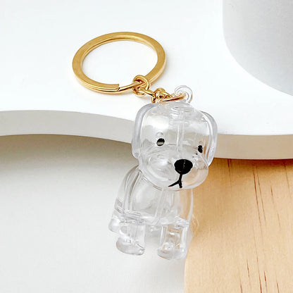 5pcs Dog Hair Storage Keyring Cute Pet Transparent Keychain Bag Car Interior Decoration Pendant Souvenir For Family Members