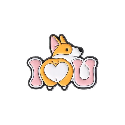 Cute Dog Series Enamel Pin Yellow Corgi Cute Brooch Backpack Hat Lapel Accessories Metal Badge Gift For Friend Jewelry Wholesale