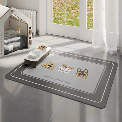 VIKAMA Cute Dog Anti-Dirt Pet Mat-Waterproof, Oil-Resistant, Food-Safe, Quick-Drying, Scratch-Resistant, Easy To Clean