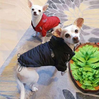 Pet Dog Waterproof Coat Reflective Puppy Warm Cotton Jacket Autumn Winter Hoodie Clothing For Dogs Cats Clothes