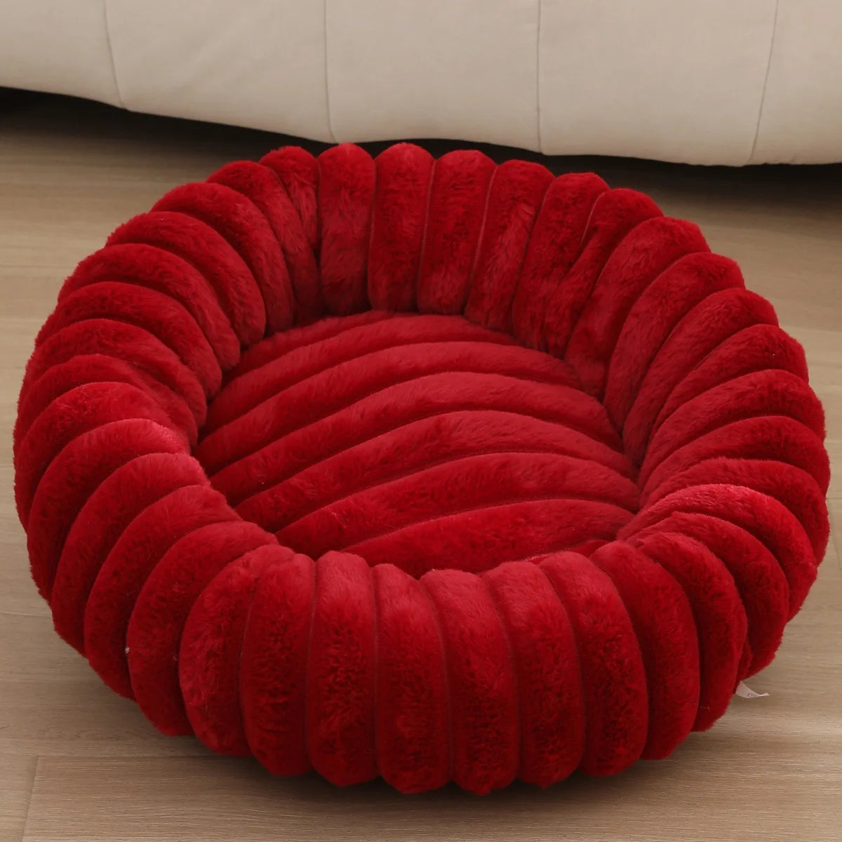 Home Plush Pet Nest Winter Cat Dog Bed Warm Detachable and Washable Round Cat Nest Pet Bed Seasonal Universal Decoration