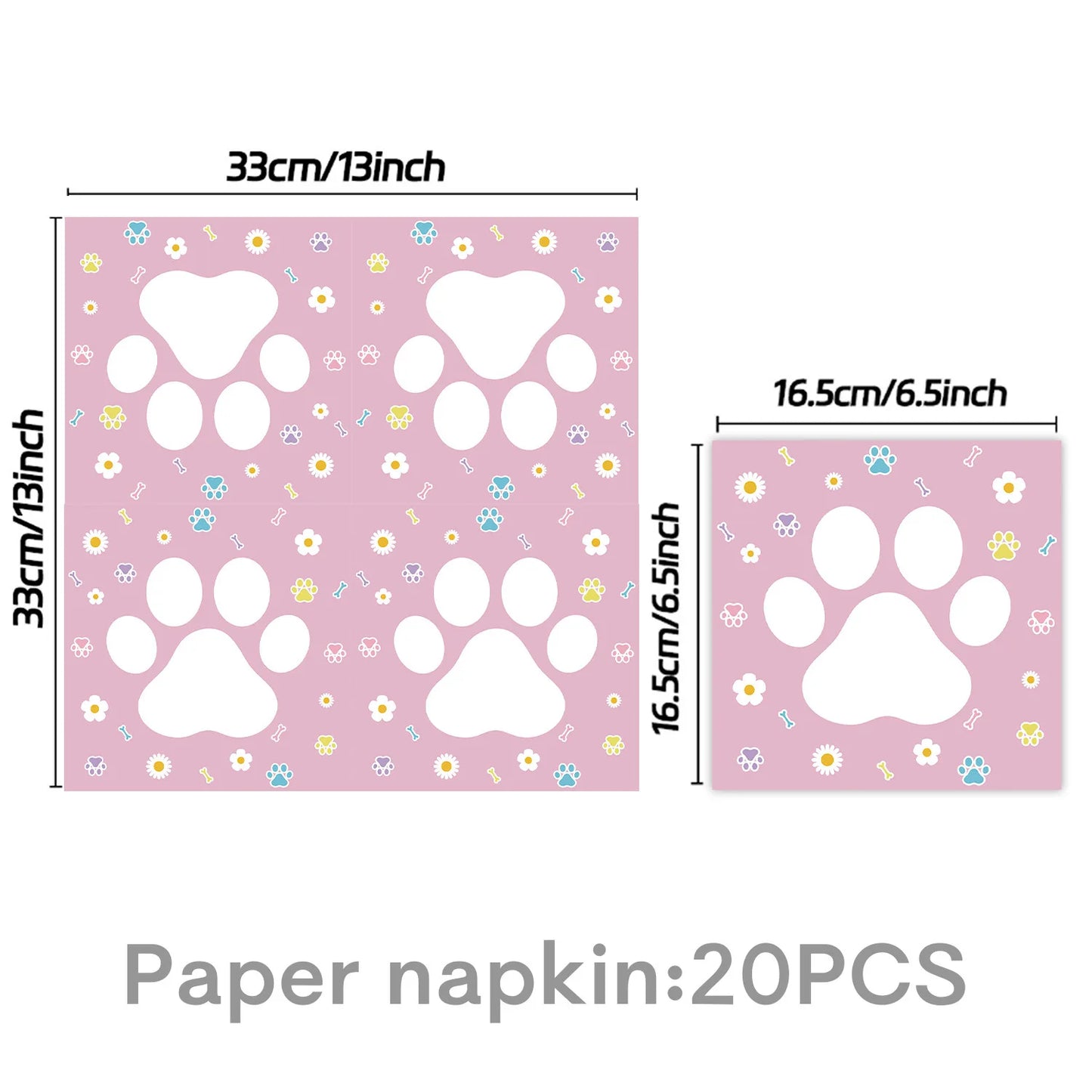Dog Birthday Party Supplies Pink Blue Paw Paper Plates Napkins Cups Cute Puppy Theme Kids Birthday Baby Shower Party Table Decor