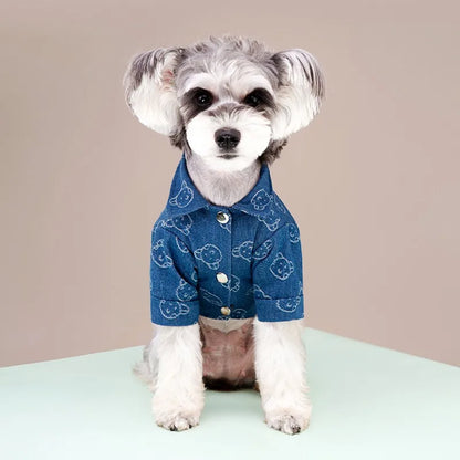 Luxury Dog Clothes Pet Dog Shirt for Small Dogs Spring Warm Puppy Costume Cute Print Cat Shirt Chihuahua Dog Clothes Pet Outfits