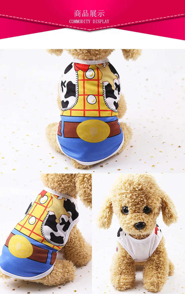 Pet Dog Clothes Cartoon Clothing Puppy Dogs Soft Vests Summer Shirt Casual T-Shirt for Small Pet Supplies