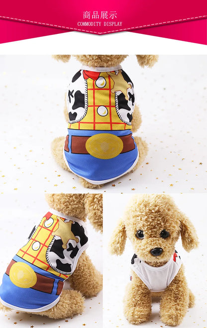 Pet Dog Clothes Cartoon Clothing Puppy Dogs Soft Vests Summer Shirt Casual T-Shirt for Small Pet Supplies
