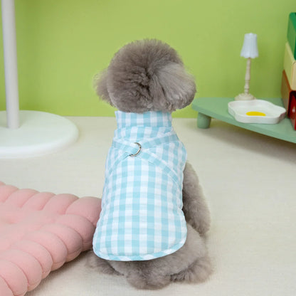 Warm Winter Pet Dog Clothes Plaid Parkas Dog Outdoor Coat Traction Pet Coat Vest Teddy Bear Small Dog Jackets Puppy Clothing