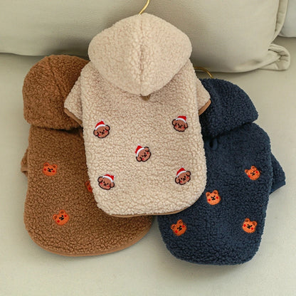 Winter Warm Pet Lamb Velvet Hoodie Clothes Comfortable Dog Coat Suitable Small Dogs Pet Outfits Chihuahua Clothing