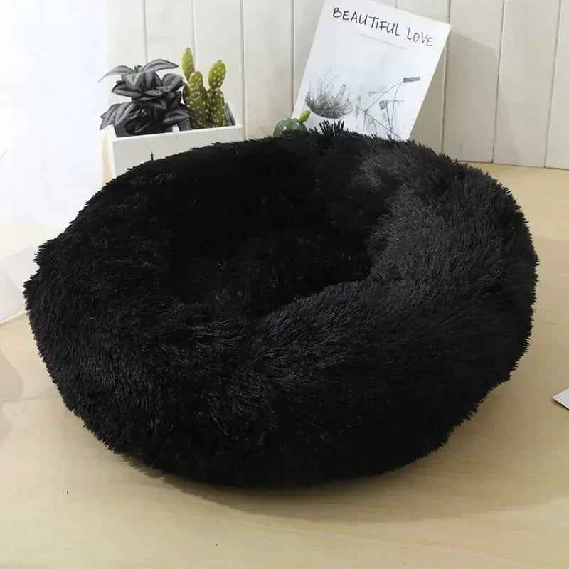 Round  Dogs Bed Cat Bed House Kennel Pet Mats Soft Long Plush Mat Pet Warm Basket Cushion Cats House Sofa Machine Wash Kennel