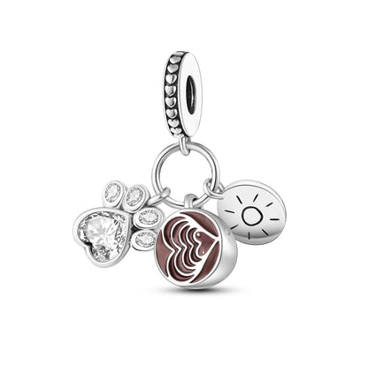 Dog Pet Charms 925 Silver Doggy Paw French Bulldog Bones Beads fit Original Bracelet DIY Fine Jewelry