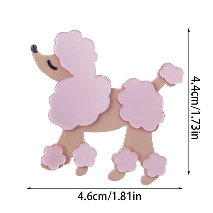 Pets Dog Pin Brooch Vintage Design Acrylic Dog Poodle Brooch for Teens Girls Women Handmade Lovely Animal Dog Brooch Jewelry