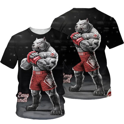 the ALPHA DAWGS - Pet Dog Boxing 3D Printing T-Shirts for Men