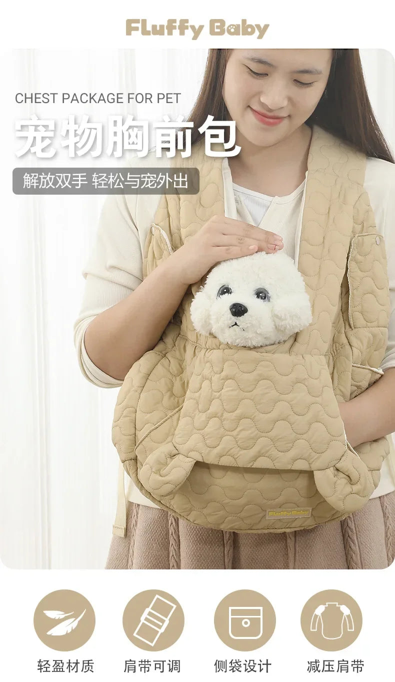 Winter Chest Pet Bag Extra Large Capacity Dog and Cat Bag Waterproof and Wind Resistant Portable Pet Bag