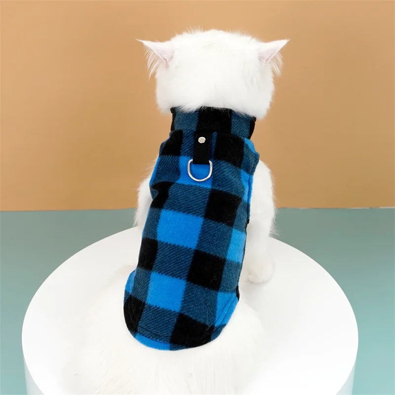 Pet Fleece Vest with Soft and Warm Fleece Sleeveless Design Unconstrained Forelimbs Autumn and Winter Warm Pet Clothing