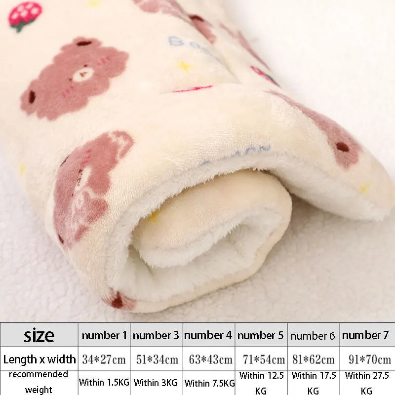 Soft Flannel Thickening Pet Soft Fleece Pad Pet Blanket Mattress Puppy Cat Sofa Mat Home Carpet Warm Sleep Set Dog Bed