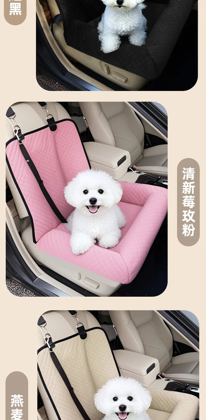 Pet car seat bed cat dog kennel removable washable outdoor car seat cushion safe comfortable suitable for both home travel use