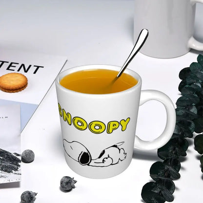 Manga Snoopy Woodstock Cartoon Dog Coffee Mug DIY Customized Ceramic Tea Milk Mug