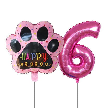 2 pieces/set Let us Pawty Big Dog PAWS Aluminum Balloons 30 inch figure 1 2 3 4 year old birthday party decoration Balloon Baby