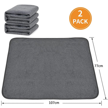 the PAWECO WASHABLE PEE MAT - Washable Dog Pee Pads, 77x107 2Pack, Reusable Whelping Pads, Absorb Dog Mats, Non-Slip Puppy Training Pads for Whelping, Potty Training