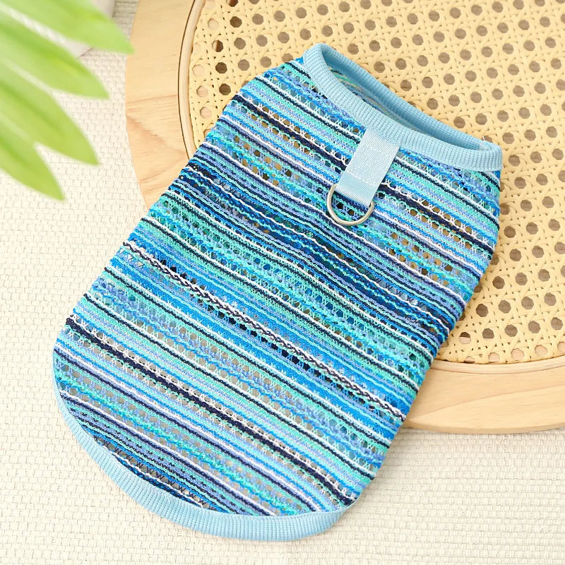 XS-5XL Dog Vest Stripped Breathable Pet Thin T-Shirt for Small Medium Big Dog Fashion Golden Retriver Vest Pet Clothes