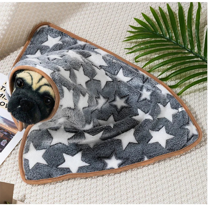 Warm Soft Pet Dog Blanket Mat Plush Thin Pet Sleeping Blanket for Dogs Cats Warm Breathable Cat Cover Blanket Pet Supplies