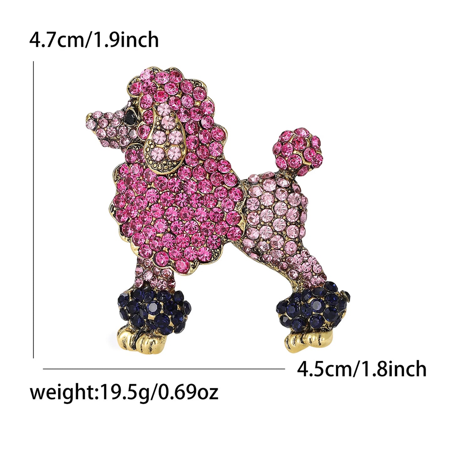Classic Rhinestone Dog Brooches for Women Enamel Animal Pins Necklace Office Party Friend New Fashion Gifts Jewelry Accessories