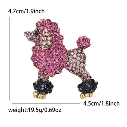 Classic Rhinestone Dog Brooches for Women Enamel Animal Pins Necklace Office Party Friend New Fashion Gifts Jewelry Accessories