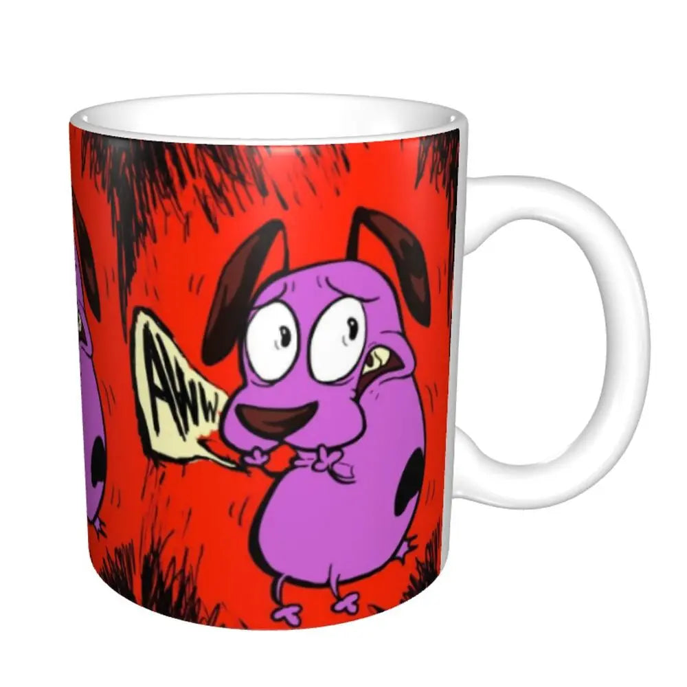 Personalized C-Courage The Cowardly Dog Coffee Mug DIY Ceramic Milk Tea Mug Cup