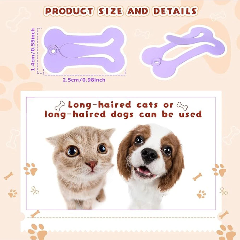 5PCS Pet Cat Dog Hair Clip Bone Shape Solid Color Pet Hairpin Cute Puppy Hair Clip Pet Grooming Accessories For Dogs