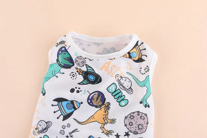 Cute Summer Pet Dog Cooling Vest Cartoon Soft Clothing Summer Casual Shirts Small Medium Large Dogs Puppy French Bulldog Clothes