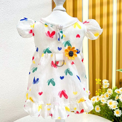Cute Pet Dog Dress Dot Dog Summer Clothes Puppy Skirt Chihuahua Bichon French Bulldog Clothing Thin Girl Dog Costume Cat Dresses