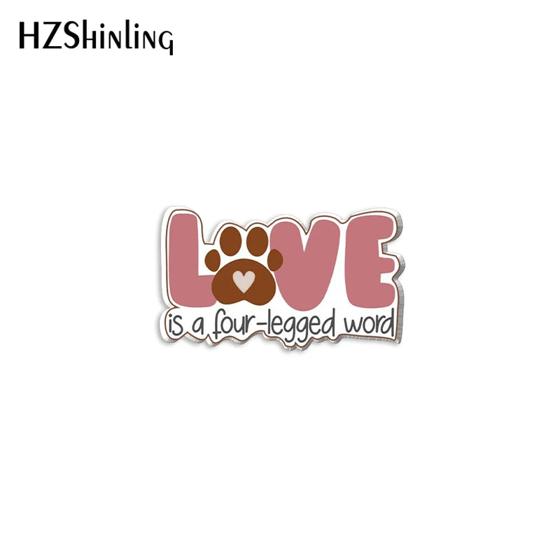 2023 New Dog Lover Acrylic Lapel Pin Heart Paw Epoxy Butterfly Clasp Pin Handmade Butterfly Brooch