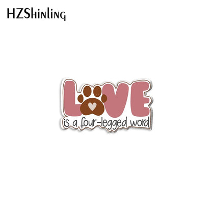 2023 New Dog Lover Acrylic Lapel Pin Heart Paw Epoxy Butterfly Clasp Pin Handmade Butterfly Brooch