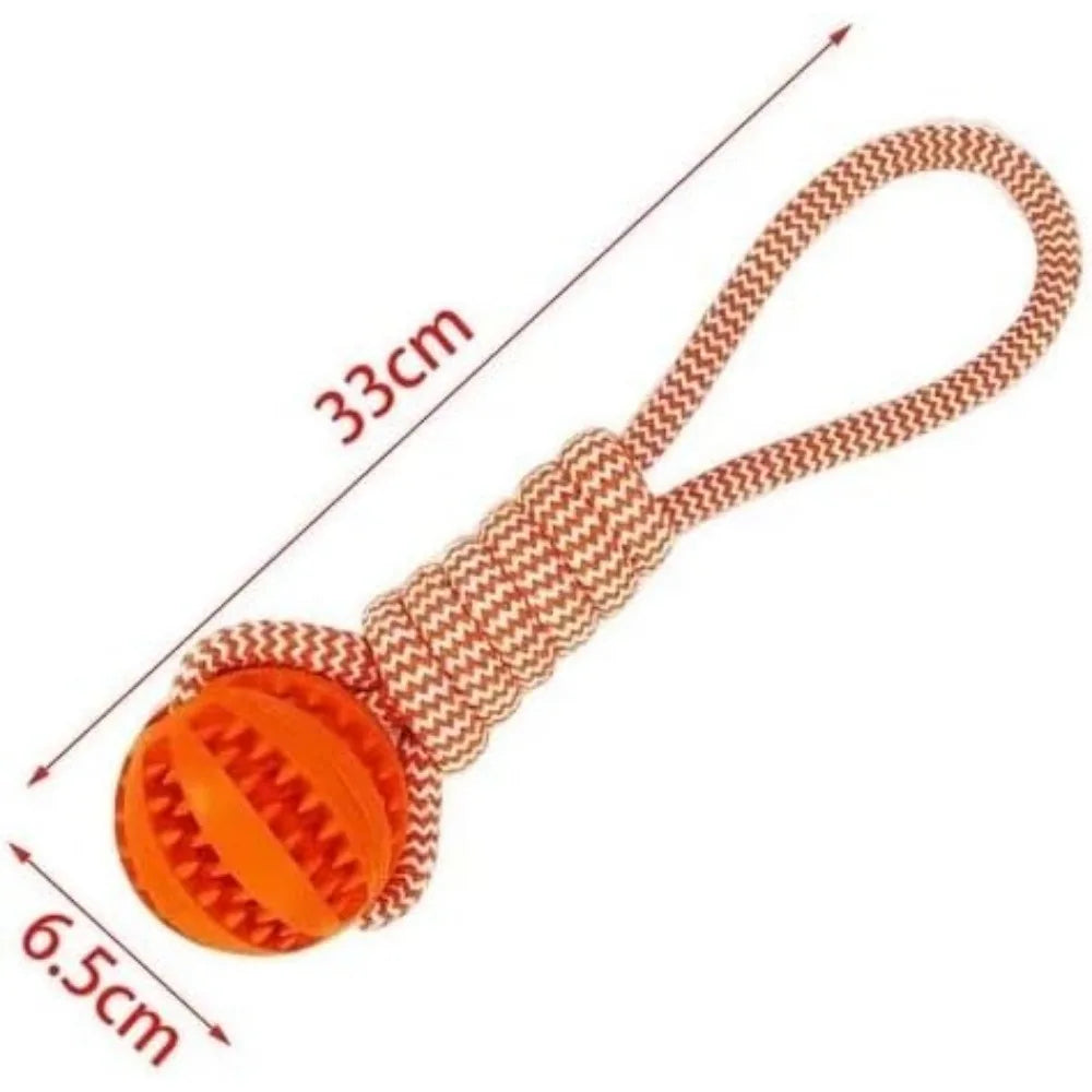 Dog Rope Ball Bite Resistance Training Ball with Rope Interesting Puzzle Teething Toy for Molar Teeth Cleaning Boredom Relieving