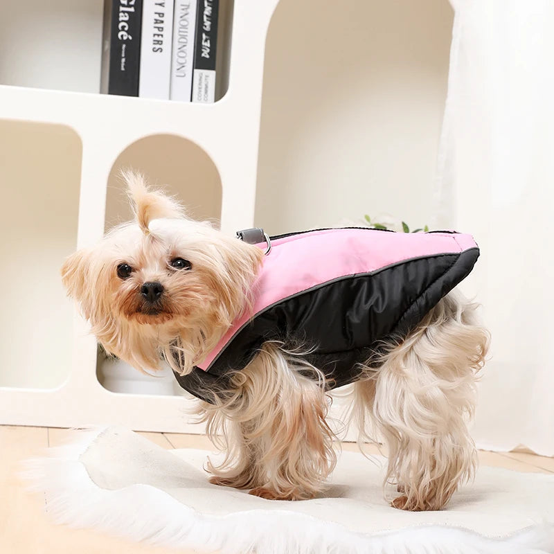Reflective Dog Clothes For Winter Warm Puppy Vest Coat With D-ring Outdoor Waterproof Pet Jacket For Small Medium Dogs Yorkshire