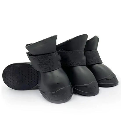 the BOLD DOGGY BOOTS - Durable Soft Silicone Pet Rain Shoes, Anti-Slip Waterproof Dog Rain Boots, Dog Ankle Boots