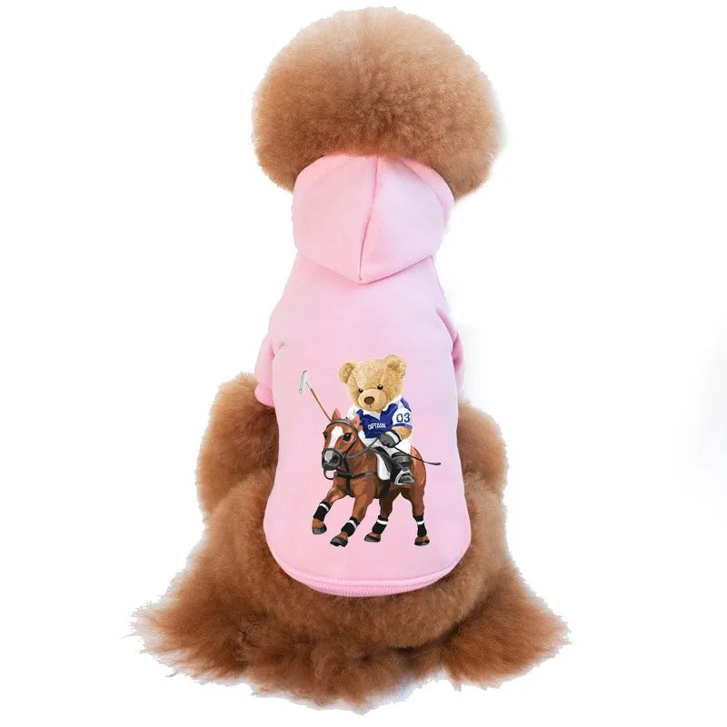 Pet Dog Clothes Autumn Winter Spring Small Medium Puppy Kitten York French Bulldog Luxury Fleece Lining Cat Pet Hoodies Perro