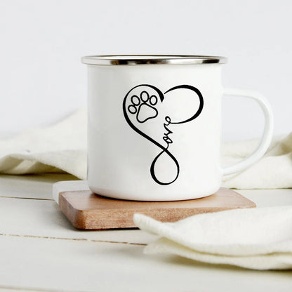 Funny Dachshund Print Creative Enamel Mug Coffee Wine Mugs Cartoon Dogs Paw Party Drink Beer Juice Milk Cups Gifts for Lover Dog
