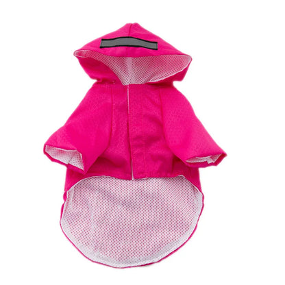 the NEON DOGGY - S-XL Creativity Pets Clothes, Hooded Raincoats Reflective Strip Dogs Raincoats, Waterproof Outdoor Breathable Net Yarn Jackets