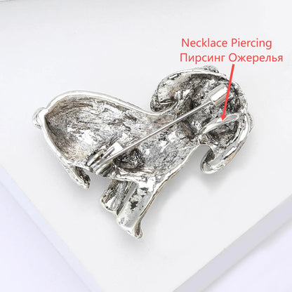Enamel Puppy Brooches for Women Unisex Rhinestone Animal Pin Dog Lapel Pins Office Party Friend Luxury Gifts Jewelry Accessories