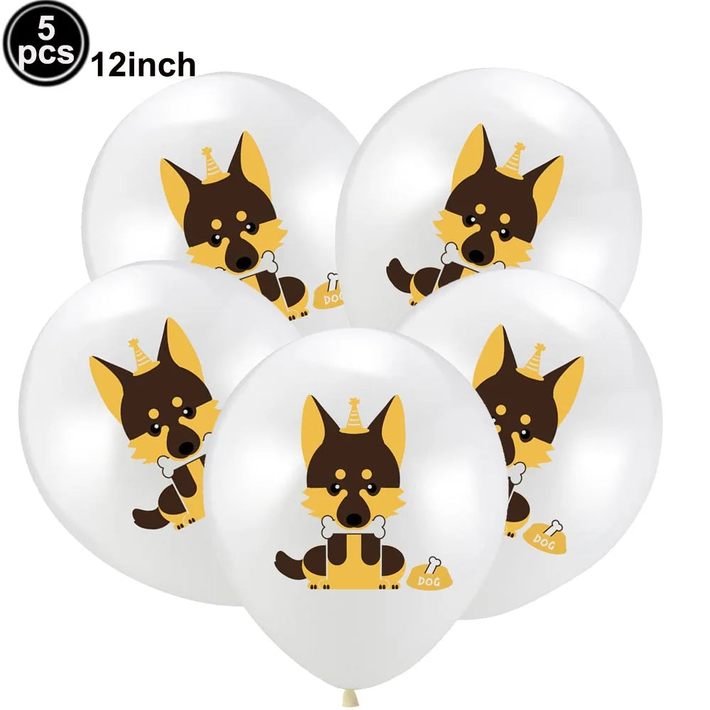 Dog Birthday Party Decorations 12inch Latex Print Animal Balloons Cute Pet Puppy Theme Baby Shower Birthday Party Decor Supplies