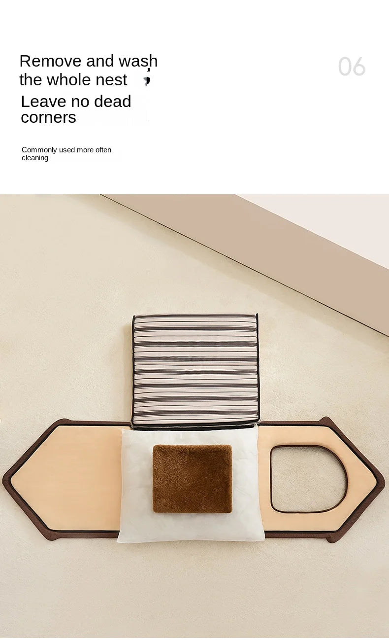 Plush dog bed pet warm house Soft and comfortable cat house foldable detachable washable puppy cave sofa  nest